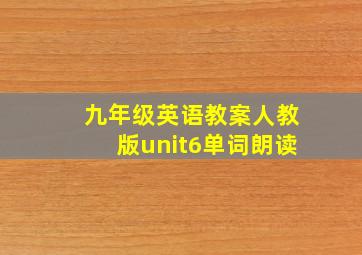 九年级英语教案人教版unit6单词朗读