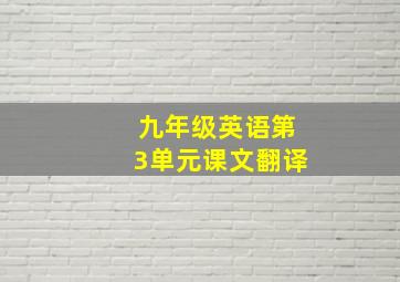 九年级英语第3单元课文翻译