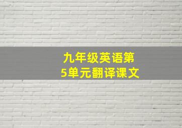 九年级英语第5单元翻译课文