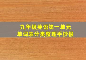 九年级英语第一单元单词表分类整理手抄报