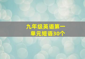 九年级英语第一单元短语30个