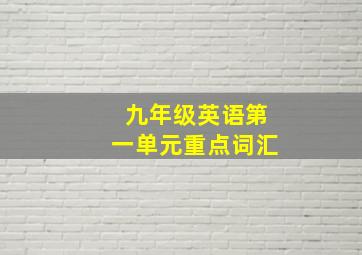 九年级英语第一单元重点词汇