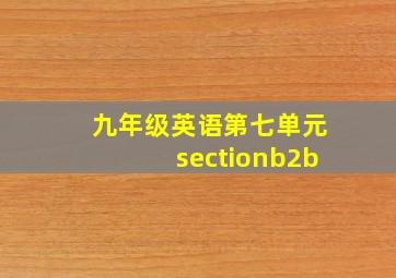 九年级英语第七单元sectionb2b