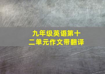 九年级英语第十二单元作文带翻译