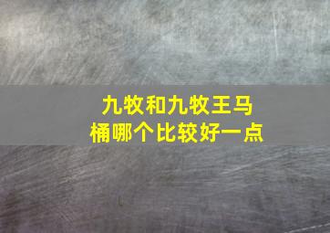 九牧和九牧王马桶哪个比较好一点