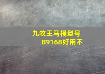 九牧王马桶型号B9168好用不