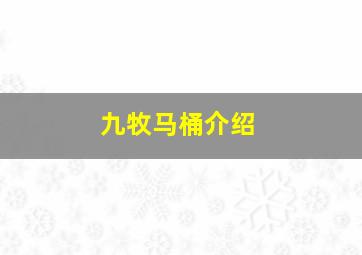 九牧马桶介绍