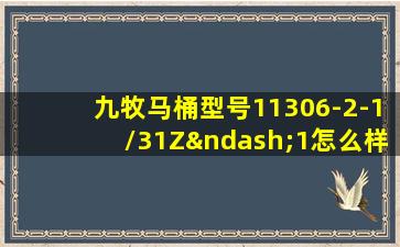 九牧马桶型号11306-2-1/31Z–1怎么样,有多重