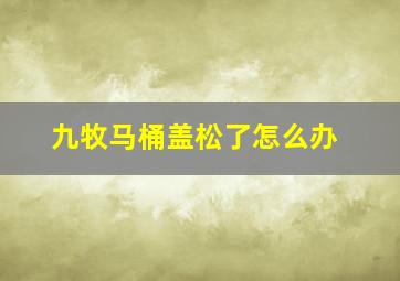 九牧马桶盖松了怎么办