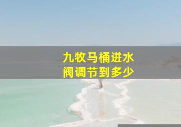 九牧马桶进水阀调节到多少