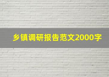 乡镇调研报告范文2000字