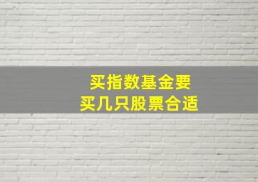 买指数基金要买几只股票合适