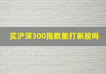 买沪深300指数能打新股吗