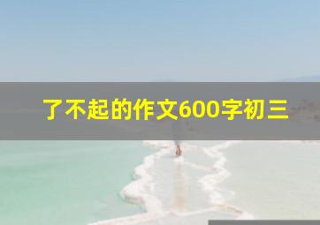 了不起的作文600字初三