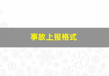 事故上报格式