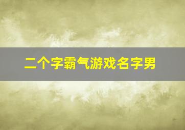 二个字霸气游戏名字男