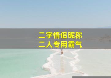 二字情侣昵称二人专用霸气