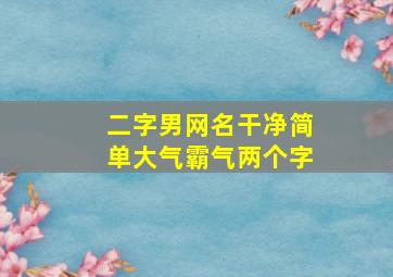 二字男网名干净简单大气霸气两个字