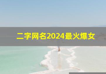 二字网名2024最火爆女