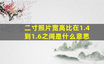 二寸照片宽高比在1.4到1.6之间是什么意思