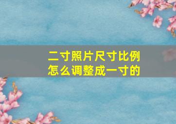 二寸照片尺寸比例怎么调整成一寸的