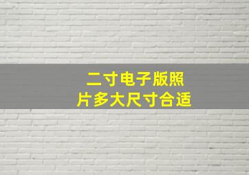 二寸电子版照片多大尺寸合适