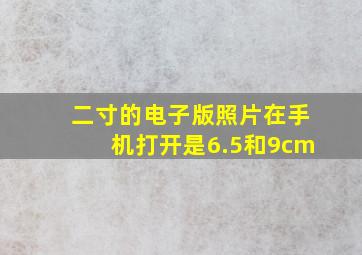 二寸的电子版照片在手机打开是6.5和9cm