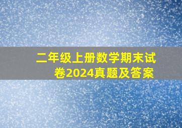 二年级上册数学期末试卷2024真题及答案