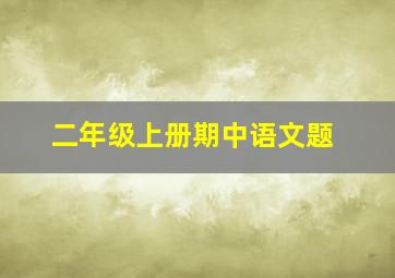 二年级上册期中语文题