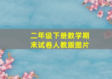 二年级下册数学期末试卷人教版图片