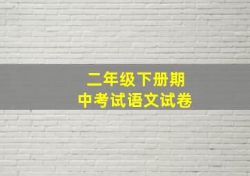 二年级下册期中考试语文试卷