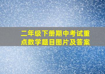 二年级下册期中考试重点数学题目图片及答案