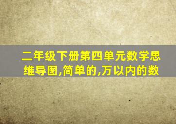 二年级下册第四单元数学思维导图,简单的,万以内的数