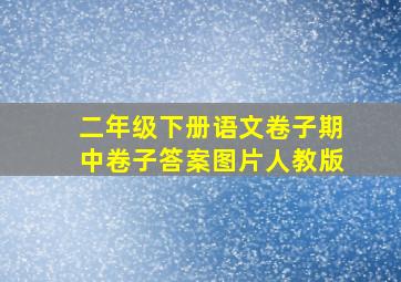 二年级下册语文卷子期中卷子答案图片人教版