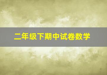 二年级下期中试卷数学