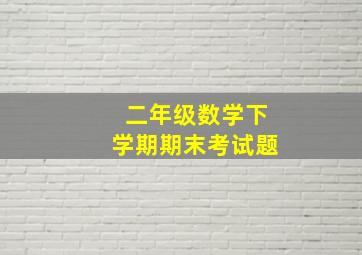 二年级数学下学期期末考试题