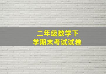 二年级数学下学期末考试试卷