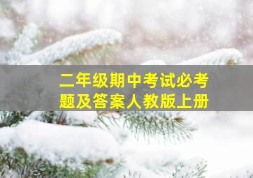 二年级期中考试必考题及答案人教版上册