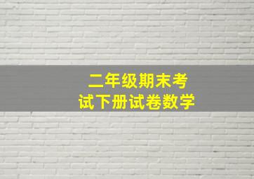 二年级期末考试下册试卷数学