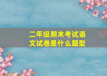 二年级期末考试语文试卷是什么题型