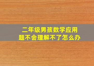 二年级男孩数学应用题不会理解不了怎么办