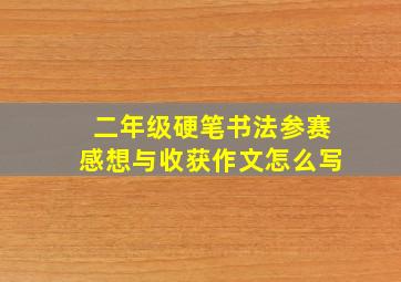 二年级硬笔书法参赛感想与收获作文怎么写