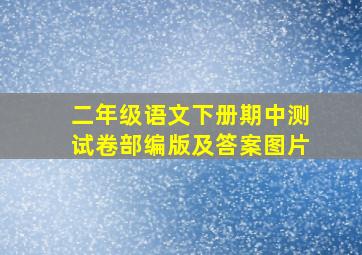 二年级语文下册期中测试卷部编版及答案图片