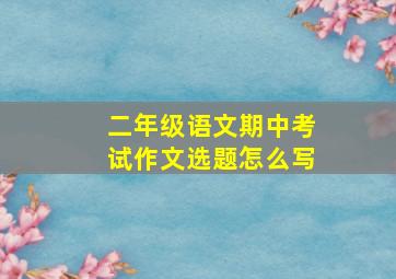 二年级语文期中考试作文选题怎么写