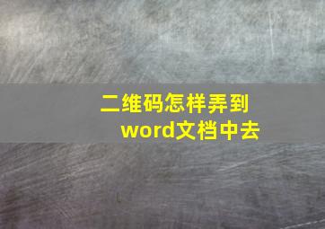 二维码怎样弄到word文档中去