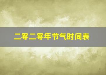 二零二零年节气时间表