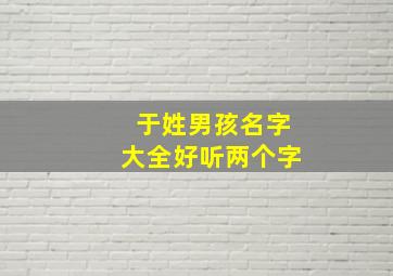 于姓男孩名字大全好听两个字