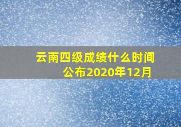 云南四级成绩什么时间公布2020年12月