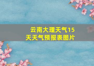 云南大理天气15天天气预报表图片