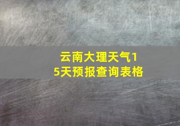 云南大理天气15天预报查询表格